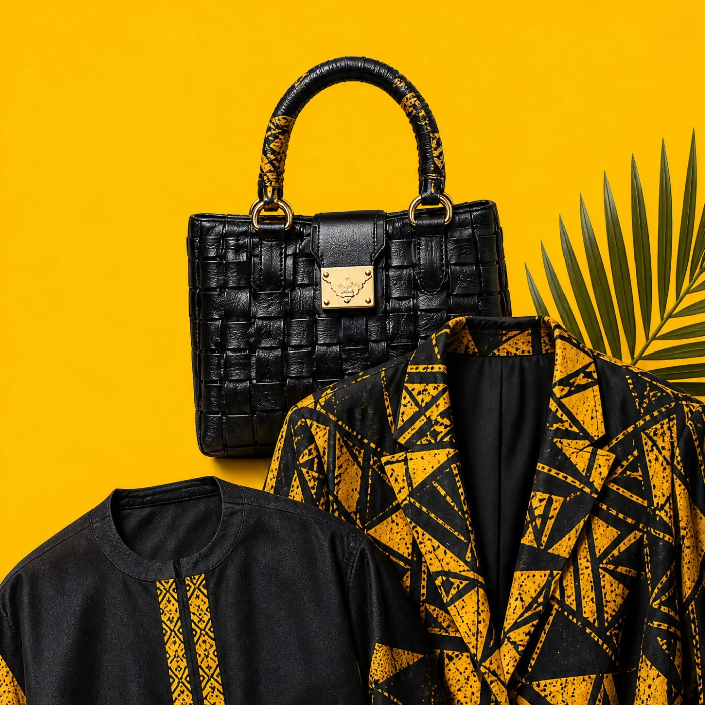 Sac Signature Afrique Noir et Or