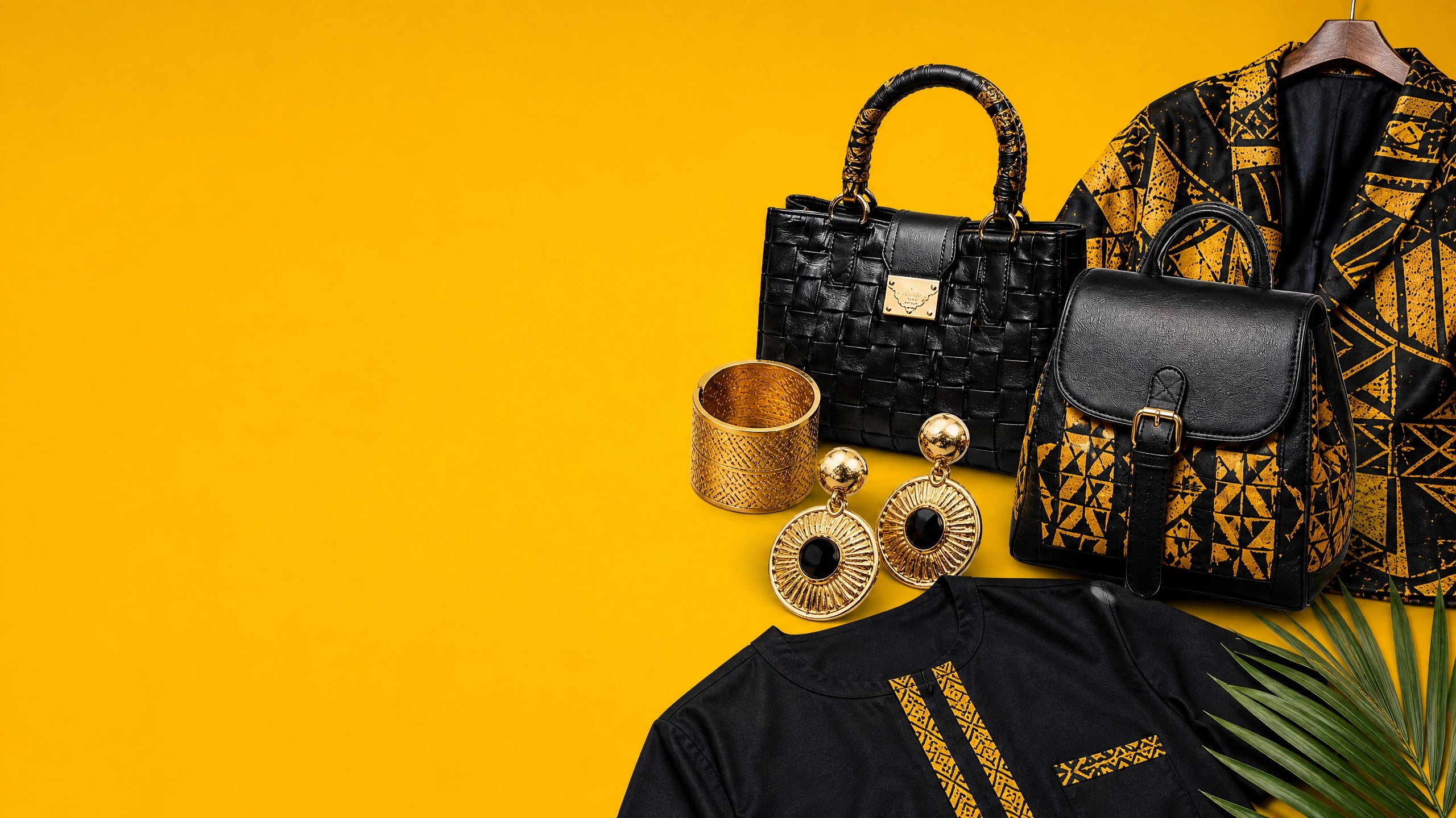Mode et accessoires africains noir et or