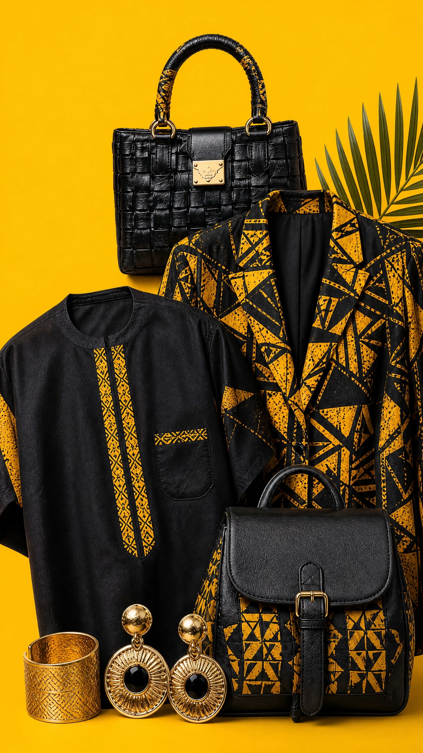 Mode et accessoires africains noir et jaune